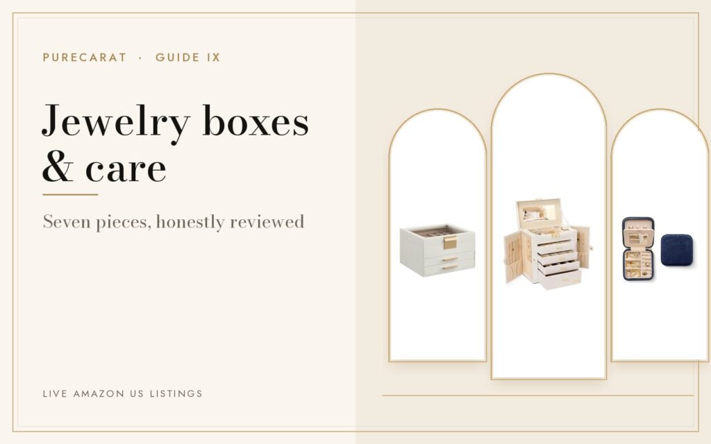 Jewelry boxes, travel cases and cleaners cover